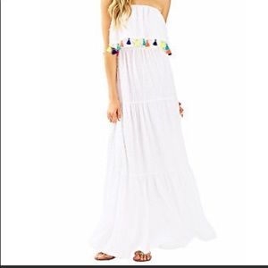 Lilly Pulitzer White Strapless Maxi Dress- Caridee